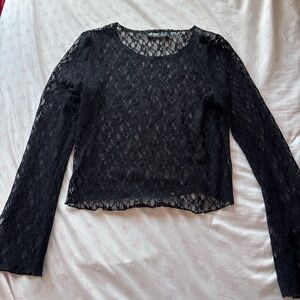Elegant Black Lace Women's Top